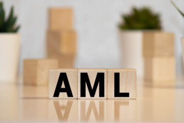 AML Acute Myeloid Leukemia acronym on colorful wooden cubes
