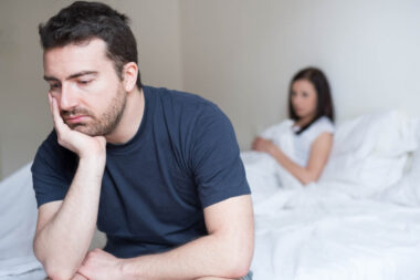 Sad and thoughtful man after arguing with girlfriend